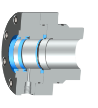 Diagram of the Servoseal® sealing system with carbon retaining retaining ring