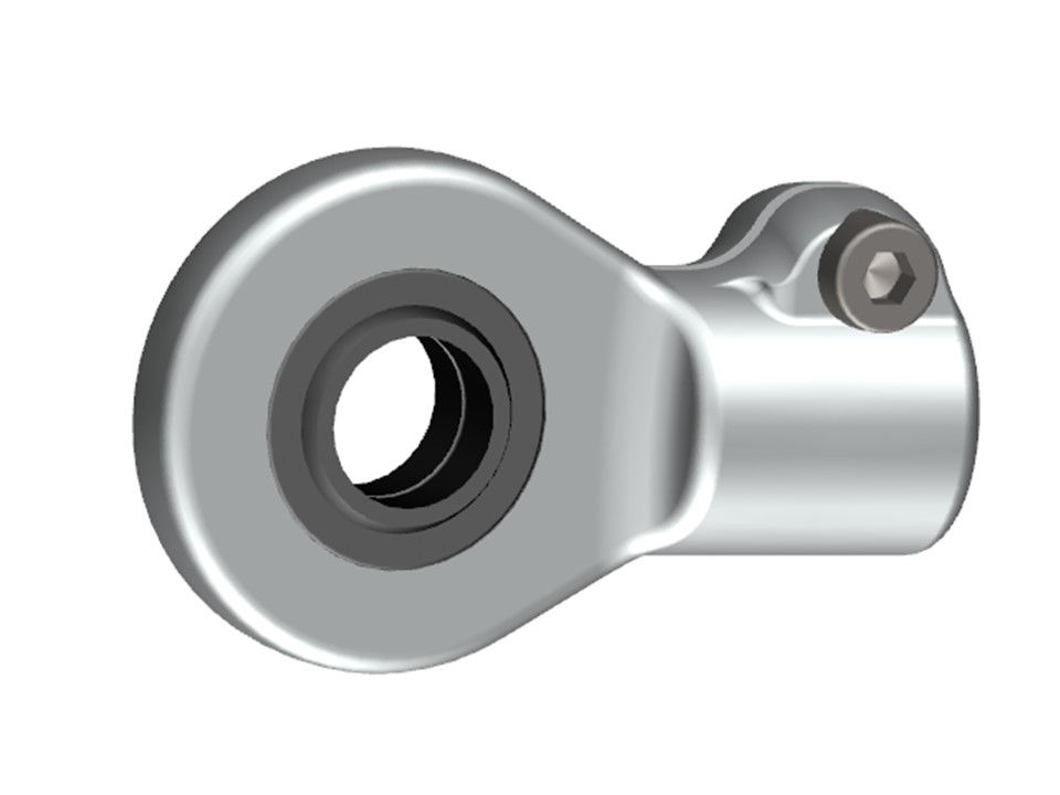 Spherical rod eye for piston rods