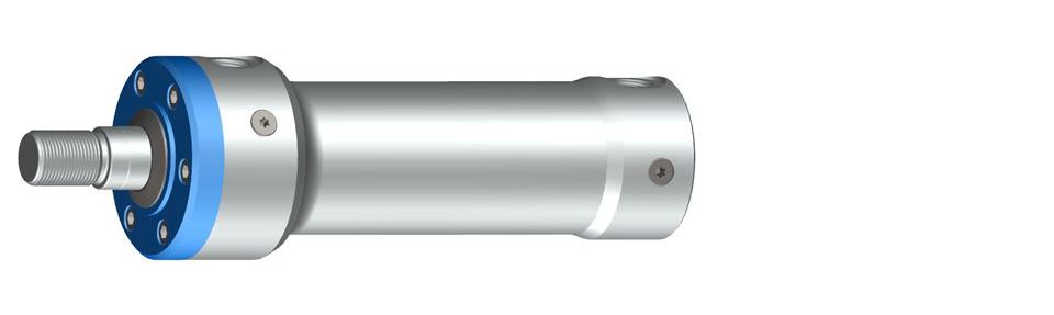 Single-rod cylinders are cylinders with a single-sided piston rod and thus have a large piston area for extending and an area reduced by the piston rod area for retraction.