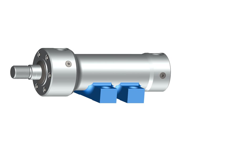 Single-rod cylinder with side lugs mounting welded