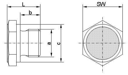 Diagram of air filter - breather vent plug, exhaust port filters