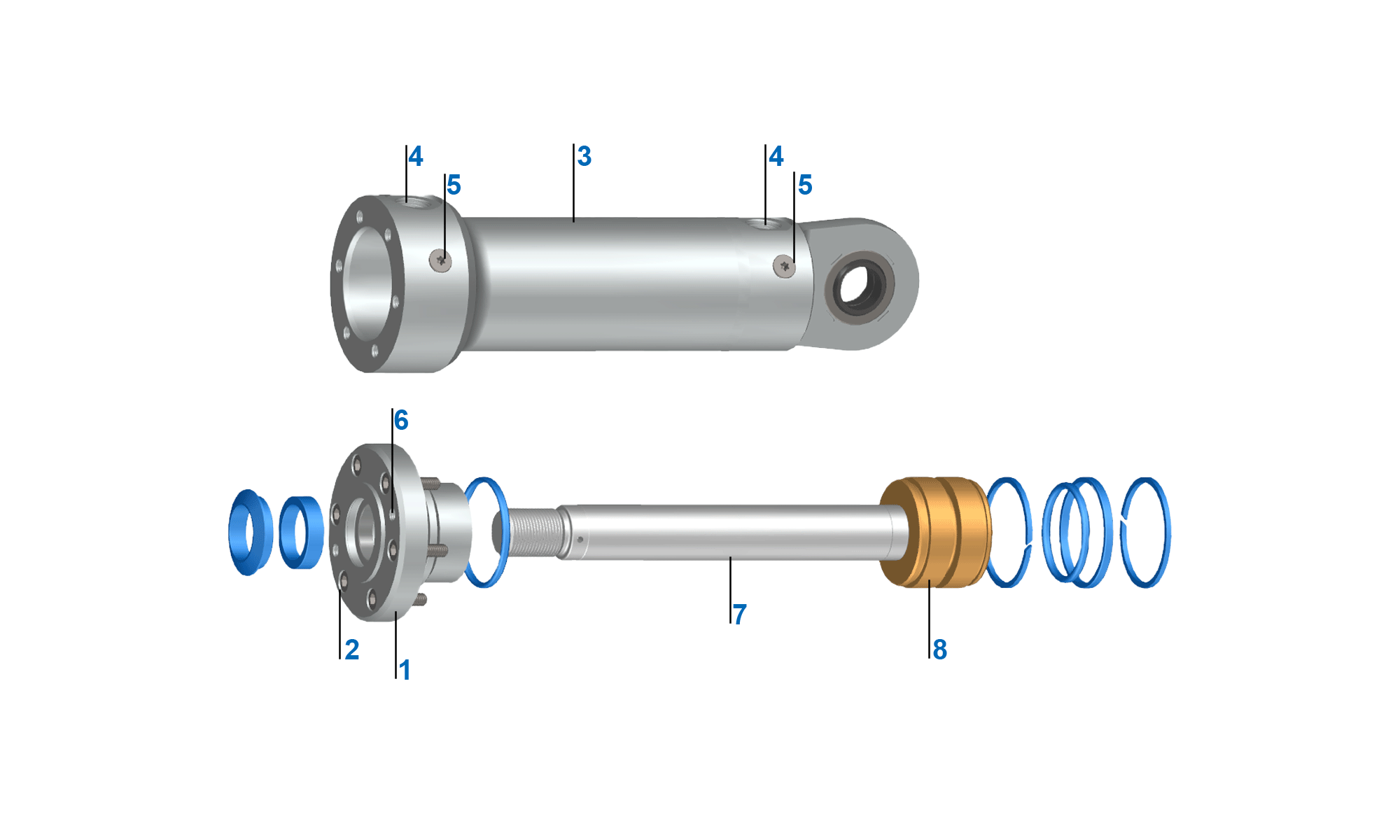 Figure: Design of single-rod cylinder