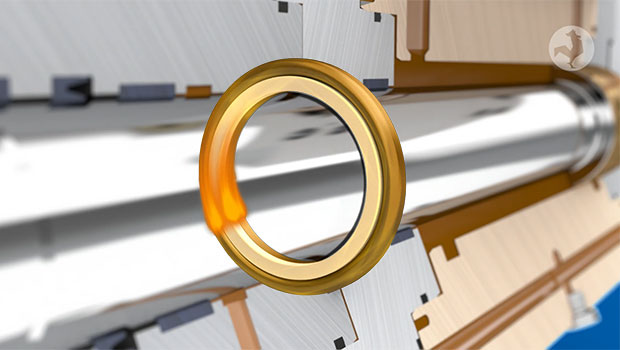 Test cylinder with Servoseal® - seal with carbon retaining ring